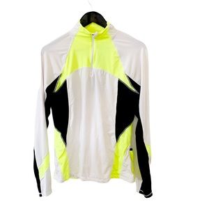 Kyoden White Black Yellow Running, Biking 1/2 zip top